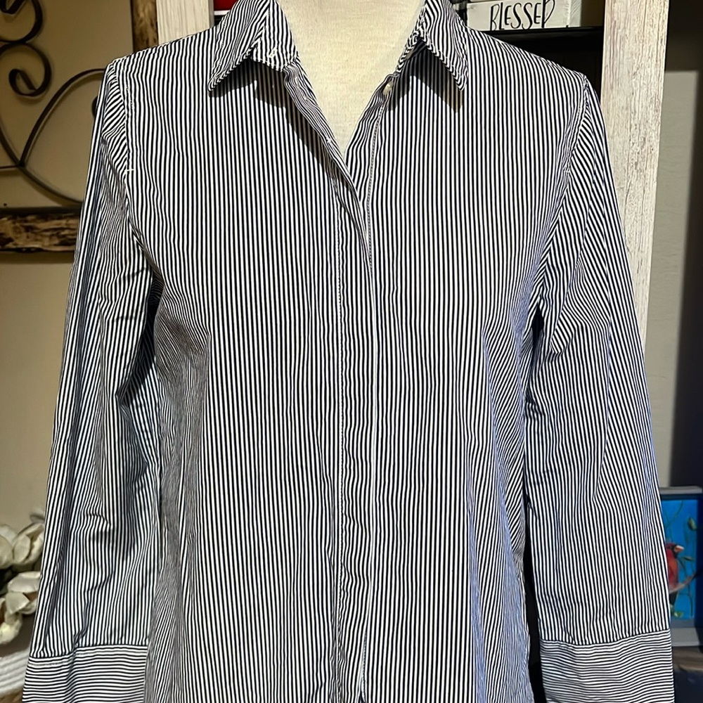 J. Crew long sleeve striped blue and white Women’s Size S